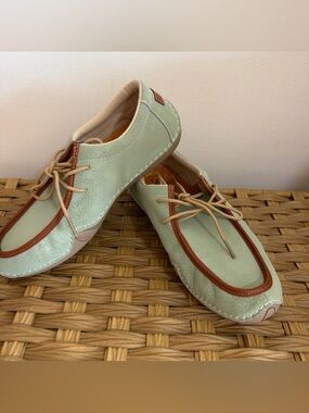 Salkin Leather Italian Barefoot Walking Lace Up Shoes Size 41 Casual Loafer